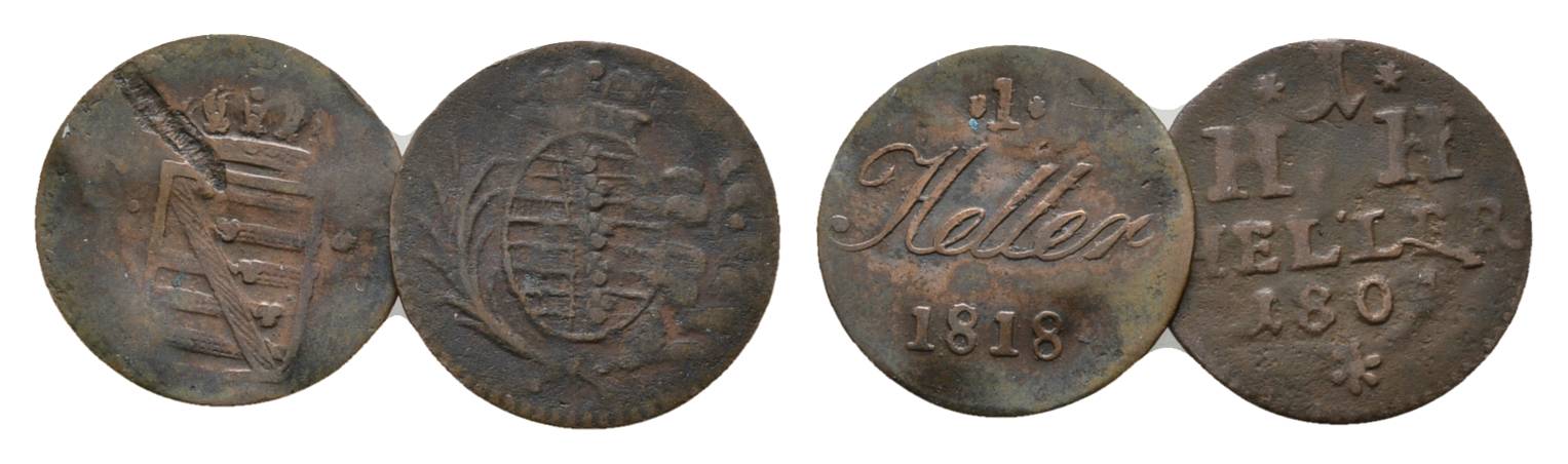  Altdeutschland, 2 Kleinmünzen 1818/180?   