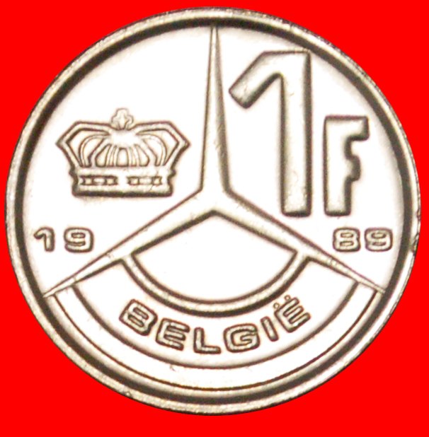  √ HOLLÄNDISCH LEGENDE: BELGIEN ★ 1 FRANK 1989! coin (not medal) alignment!   