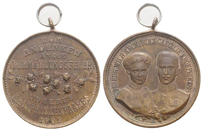  tragbare Bronzemedaille 1905; 15,89 g; Ø 33,6 mm   