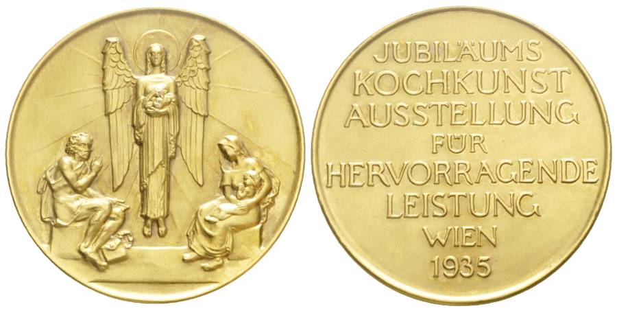  Wien, Medaille 1935; vergoldet, 40,76 g; Ø 50 mm   
