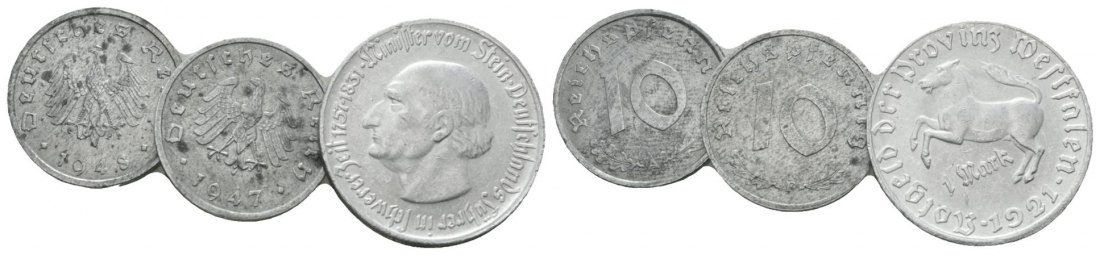  Kaiserreich, 3 Kleinmünzen   