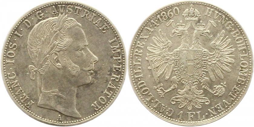  8850 Österreich Gulden Silber 1860 A   