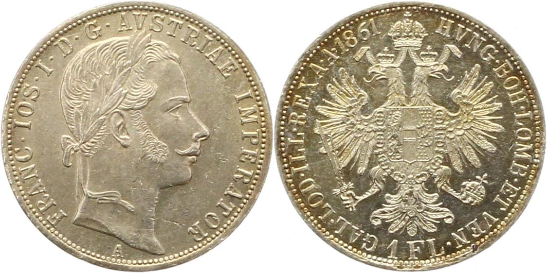  8832 Österreich Gulden Silber 1861 A   