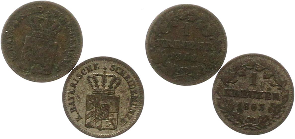  8855 Bayern    Kreuzer 1862 und 1863   