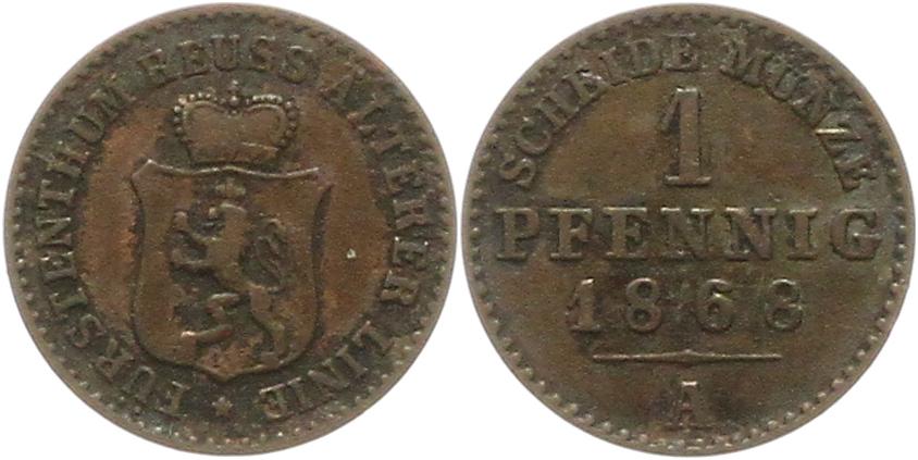  8869 Reuss 1 Pfennig 1868   