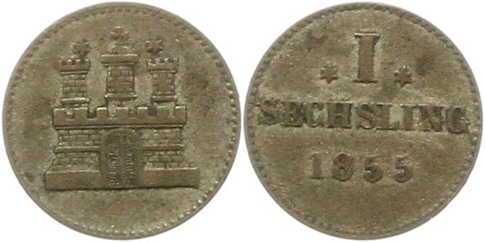  8870 Hamburg Sechsling 1855   