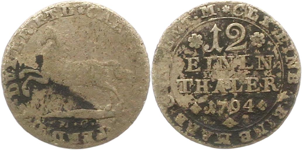  8877 Braunschweig  1/12 Taler 1794   