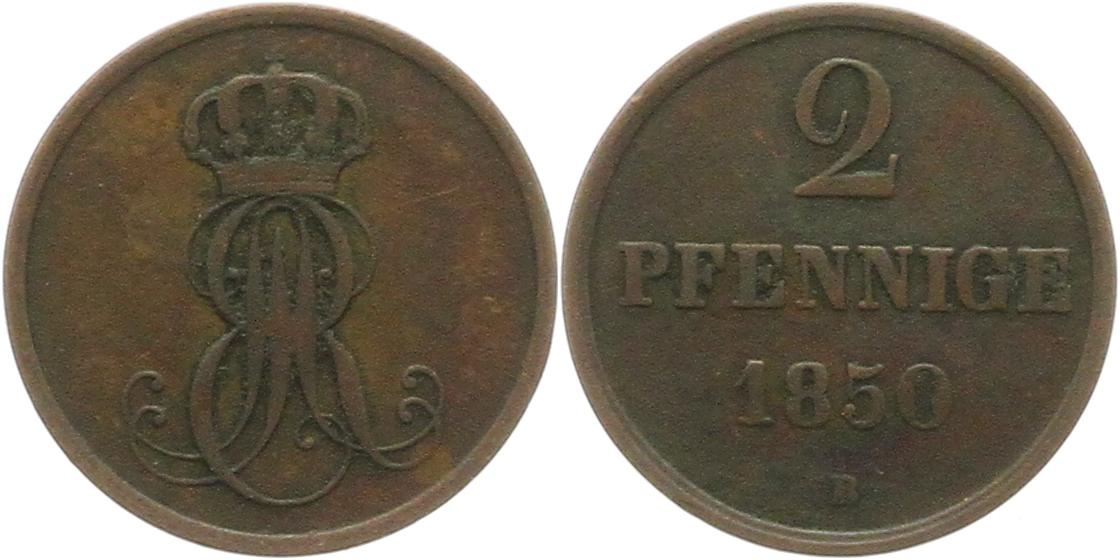  8886 Hannover 2 Pfennig 1850   