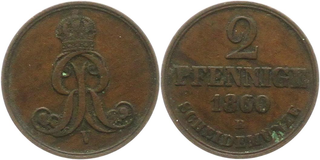  8889 Hannover 2 Pfennig 1860   