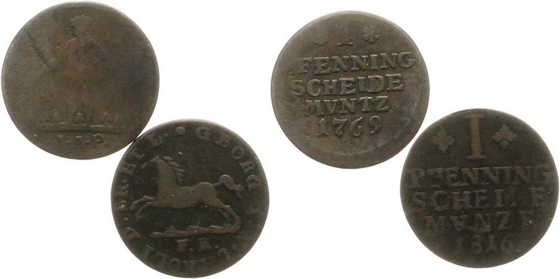  8890 Hannover 1 Pfennig 1769 und 1816   