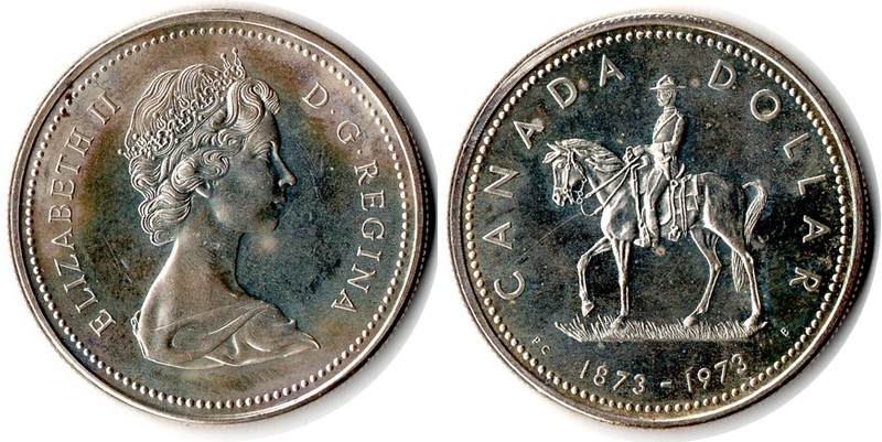  Kanada  1 Dollar  1973 FM-Frankfurt Feingewicht: 11,66g Silber ss/vorzüglich   
