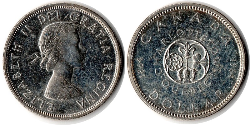  Kanada  1 Dollar 1964  FM-Frankfurt  Feingewicht: 18,66g Silber  sehr schön   