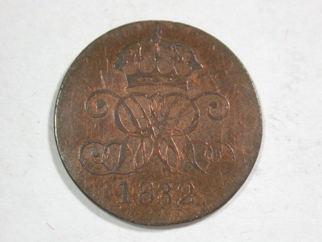  B25 Hannover 1 Pfennig 1832 in vz+ Originalbilder   