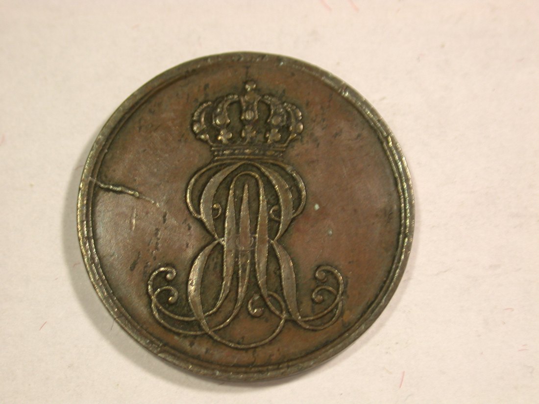 B25 Hannover 1 Pfennig 1849 A in vz+  Originalbilder   