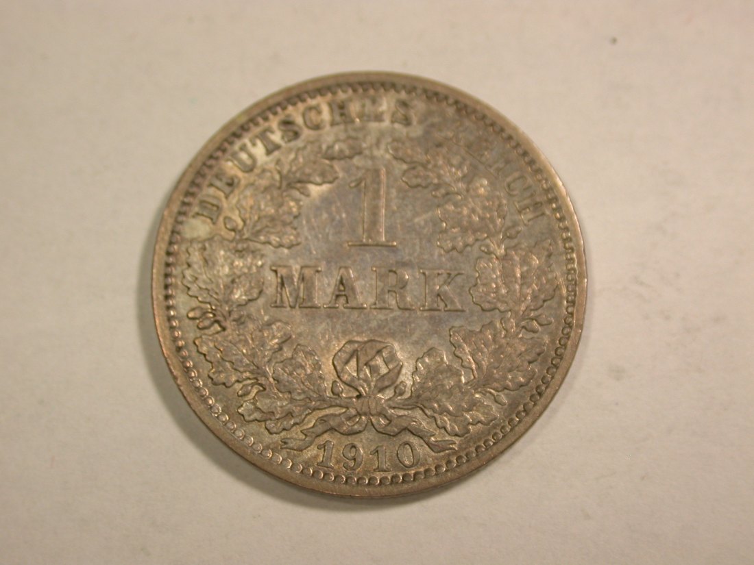  B25 KR  1 Mark Silber 1910 J in ss+/f.vz Originalbilder   