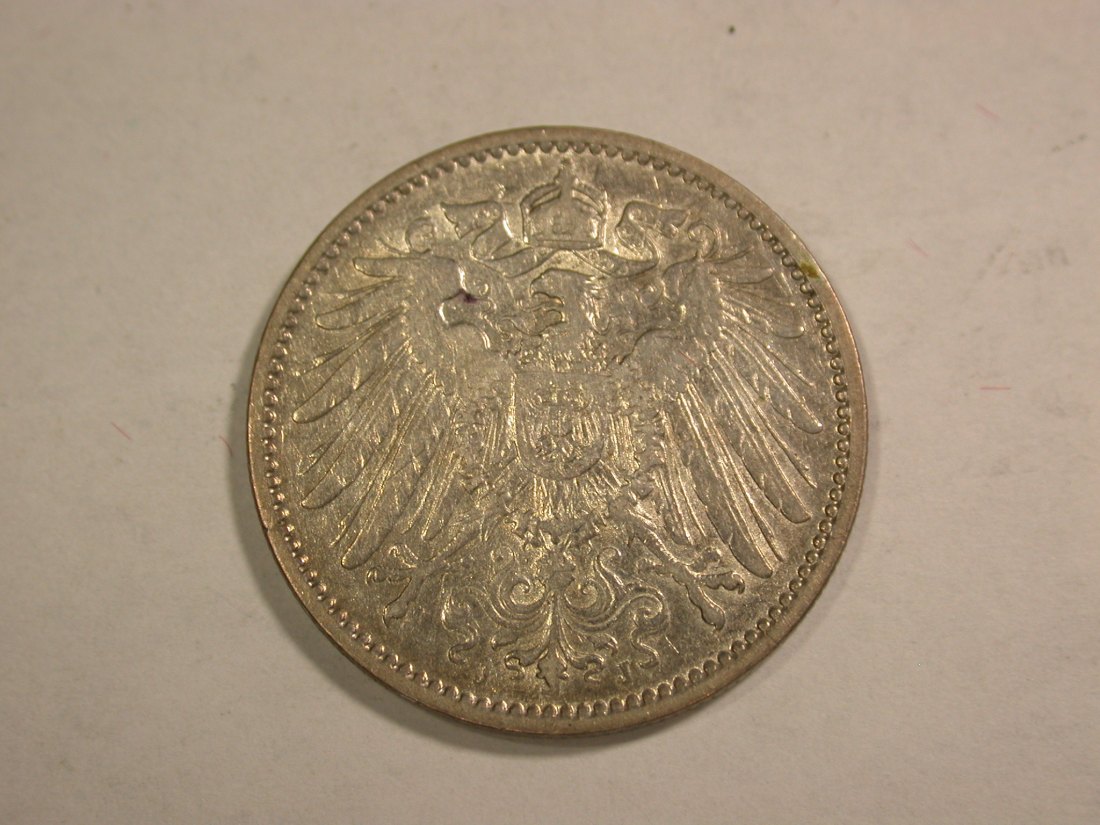 B25 KR  1 Mark Silber 1910 J in ss+/f.vz Originalbilder   
