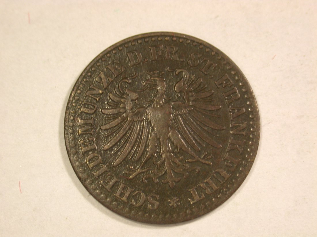  B25 Frankfurt  1 Heller 1859 in f.vz Originalbilder   