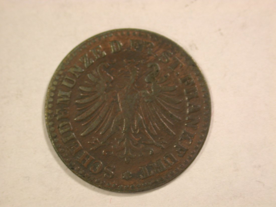  B25 Frankfurt  1 Heller 1865 in ss Originalbilder   