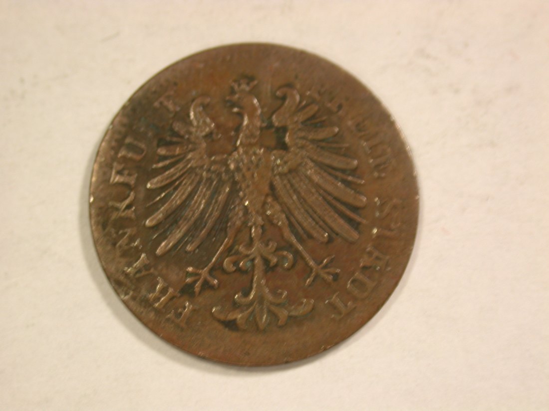  B25 Frankfurt  1 Heller 1855 in f.ss Originalbilder   