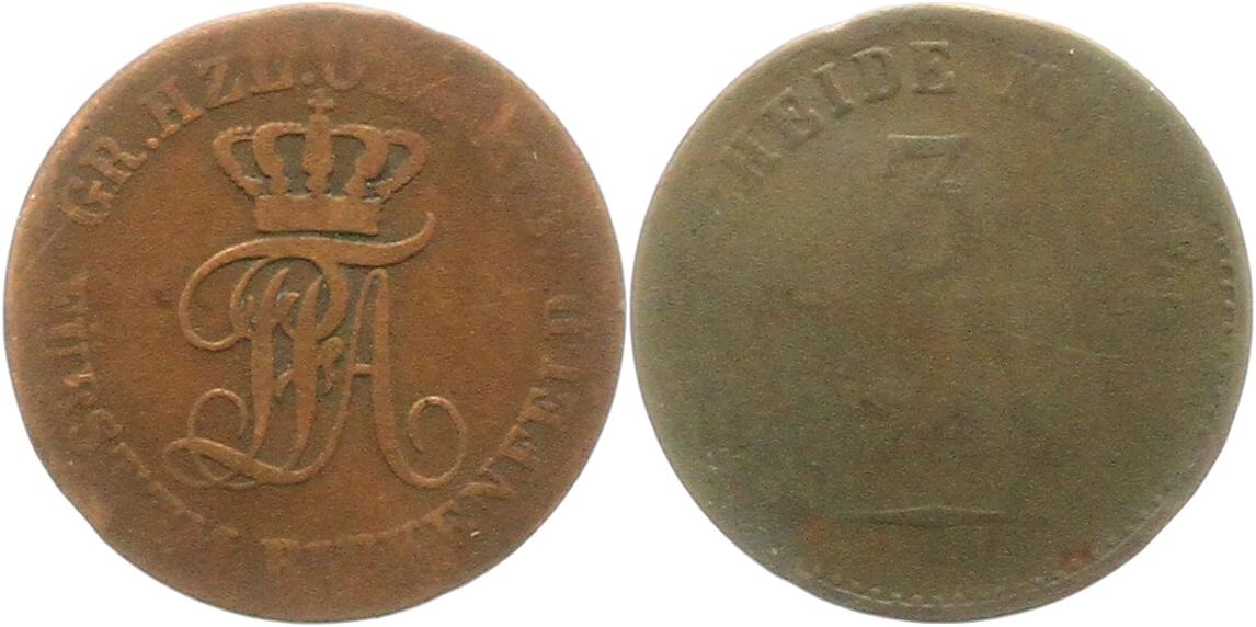  8910 Oldenburg für Birkenfeld 3 Pfennig 1848   