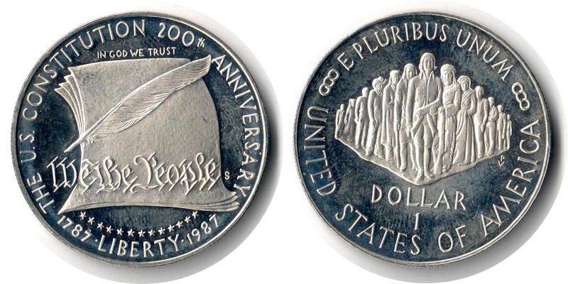  USA  1 Dollar 1987 S  FM-Frankfurt  Feingewicht: 24,06g  Silber   vorzüglich   