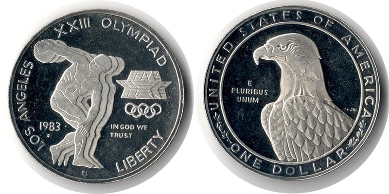  USA  1 Dollar 1983     FM-Frankfurt  Feingewicht: 24,06g  Silber  vorzüglich   