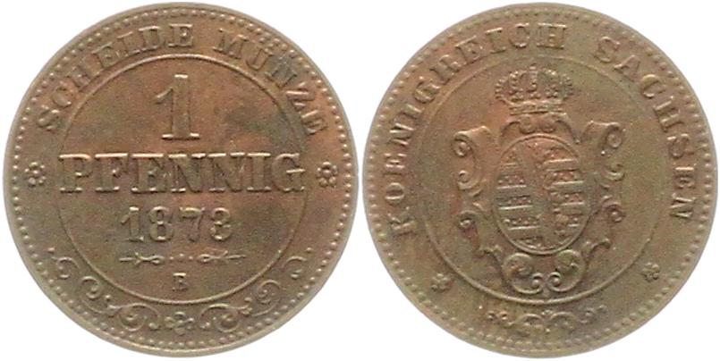  8935 Sachsen 1 Pfennig 1873   