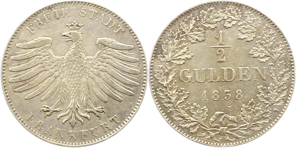  9035 Frankfurt 1/2 Gulden 1838   