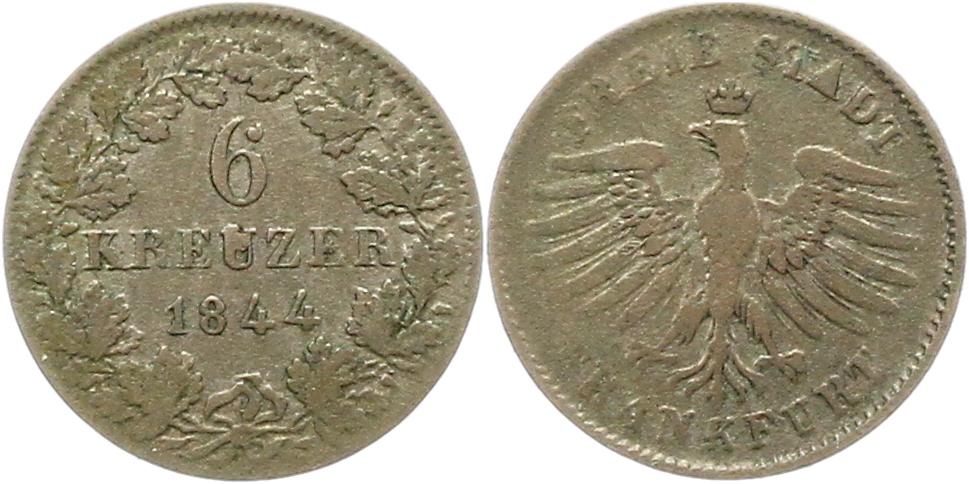  9036 Frankfurt 6 Kreuzer 1844   