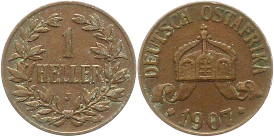  9109 Deutsch Ost Afrika 1 Heller 1907   