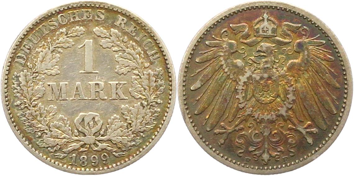  9143 Kaiserreich  1 Mark  1899 F   