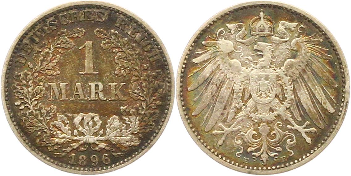  9144 Kaiserreich  1 Mark  1896 E   