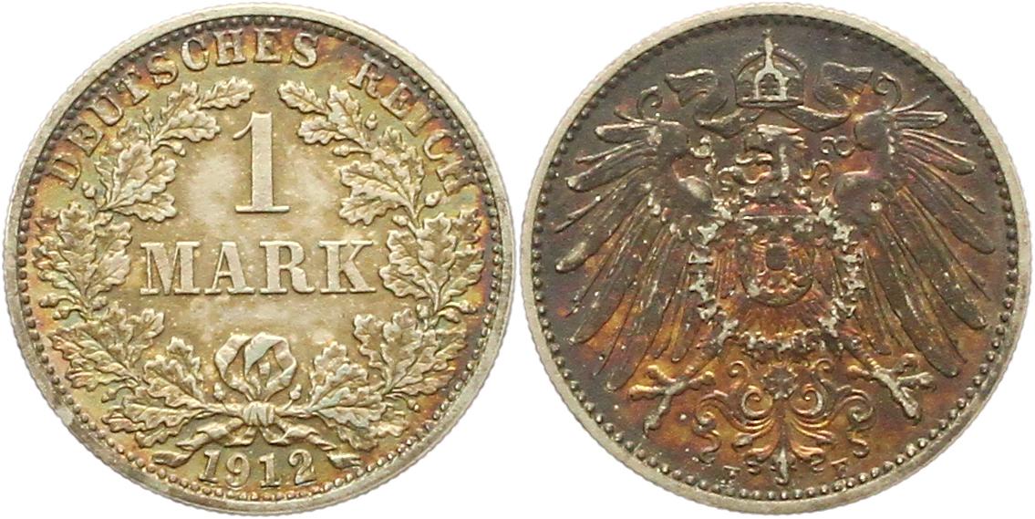  9155 Kaiserreich  1 Mark  1912 F   