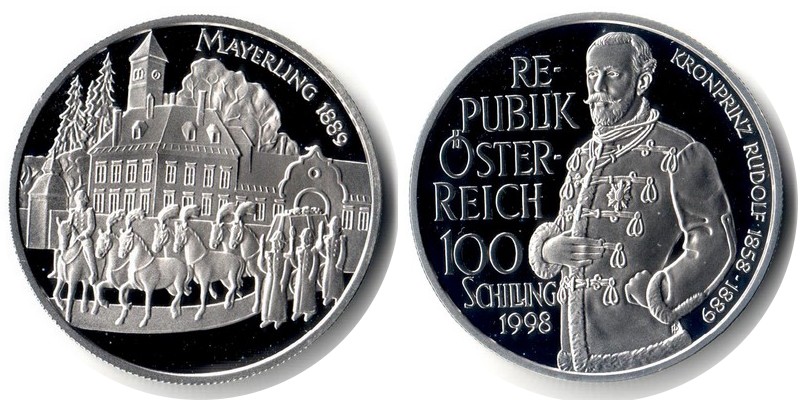  Österreich  100 Schilling 1998  FM-Frankfurt  Feingewicht: 18g Silber PP berührt   