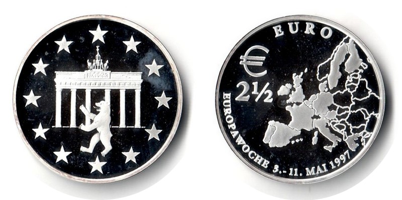  Medaille Europawoche Berlin 1997 2 1/2 Euro    FM-Frankfurt  PP   
