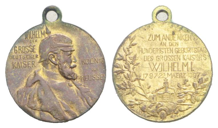  Bronzemedaille,Preußen, 1897; 1,77 g; Ø 16,2 mm   