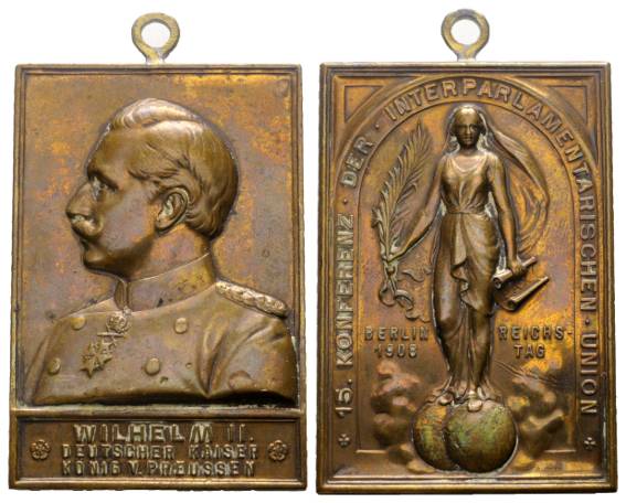  Preussen, Bronzemedaille, Berlin, 1908; 46,8 x 68,2 mm   