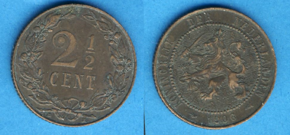  Niederlande 2 1/2 Cent 1906   