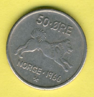  Norwegen 50 Öre 1966   