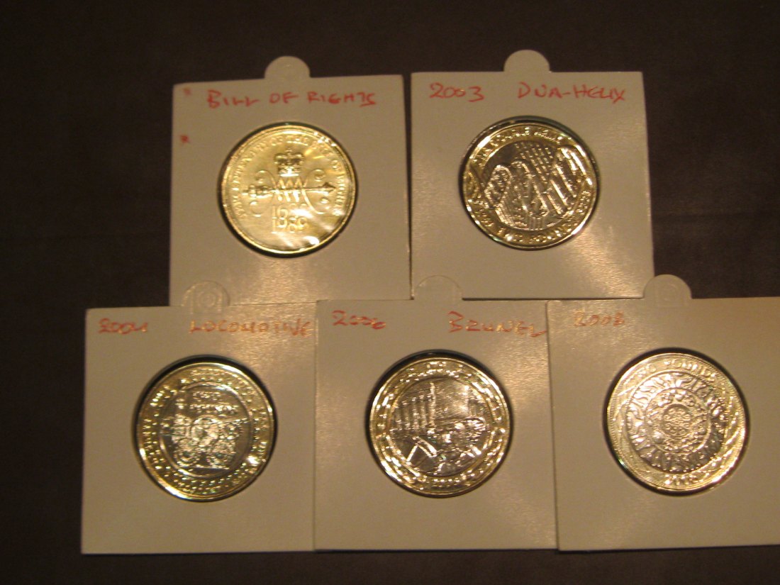GREAT BRITAIN 5X2 POUNDS.PLEASE READ BELOW