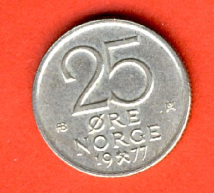  Norwegen 25 Öre 1977   