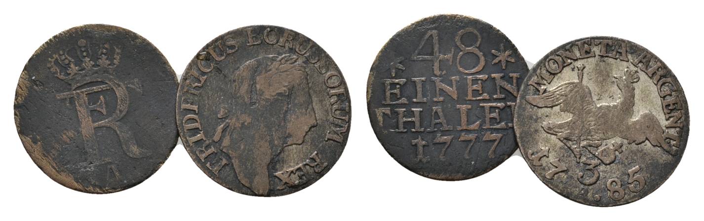  Altdeutschland, 2 Kleinmünzen (1777/1785)   