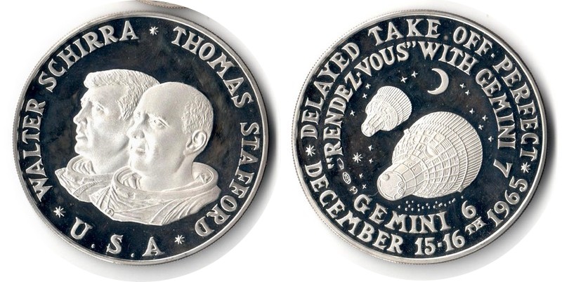  USA   Medaille   1965    FM-Frankfurt  Feinsilber: 23,13g Silber   Delayed Take Off   