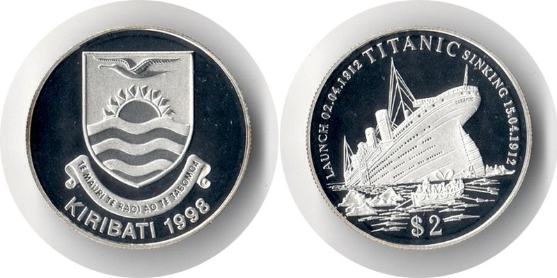  Kiribati  2 Dollar 1998  FM-Frankfurt  Feingewicht: 5g  Silber  PP   