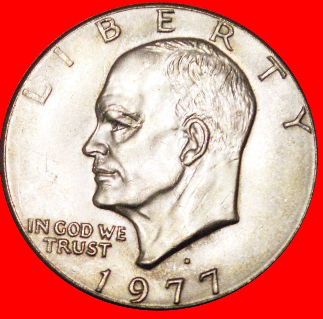  √ MOND-DOLLAR (1971-1999): USA ★ 1 DOLLAR 1977D uSTG! Eisenhower (1890-1969)   