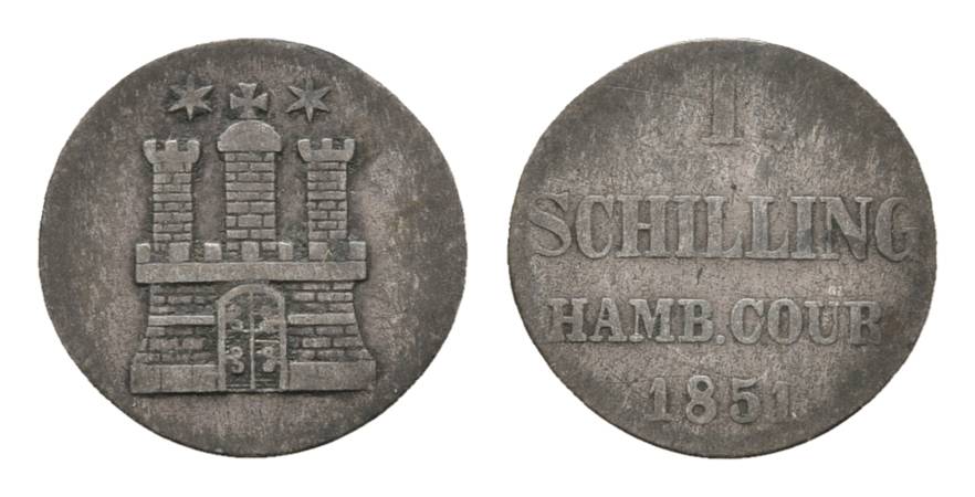  Hamburg, Kleinmünze 1851   