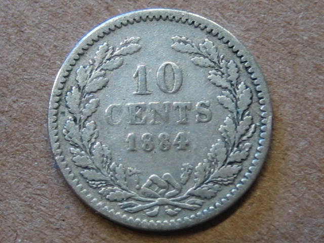  Niederlande 10 Cents 1884   