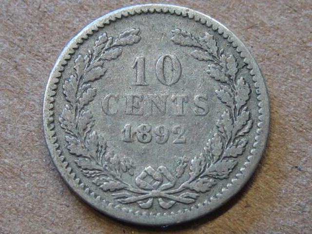  Niederlande 10 Cents 1892   
