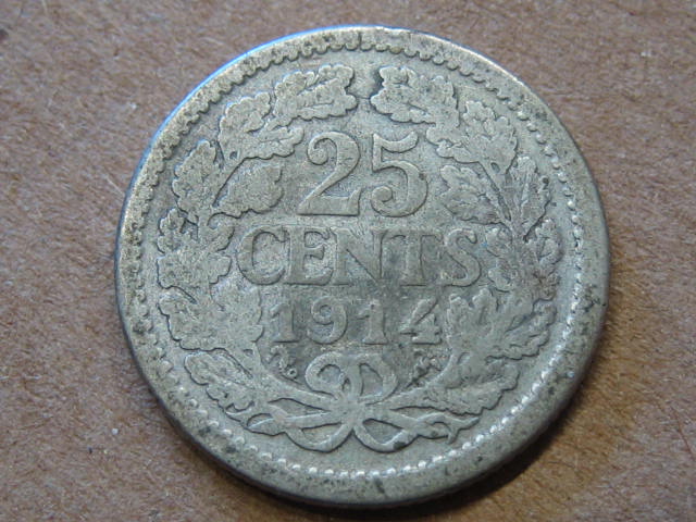  Niederlande 25 Cents 1914   
