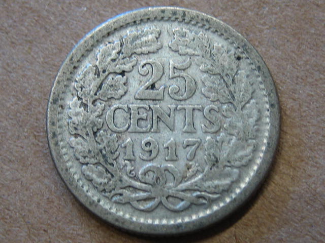  Niederlande 25 Cents 1917   